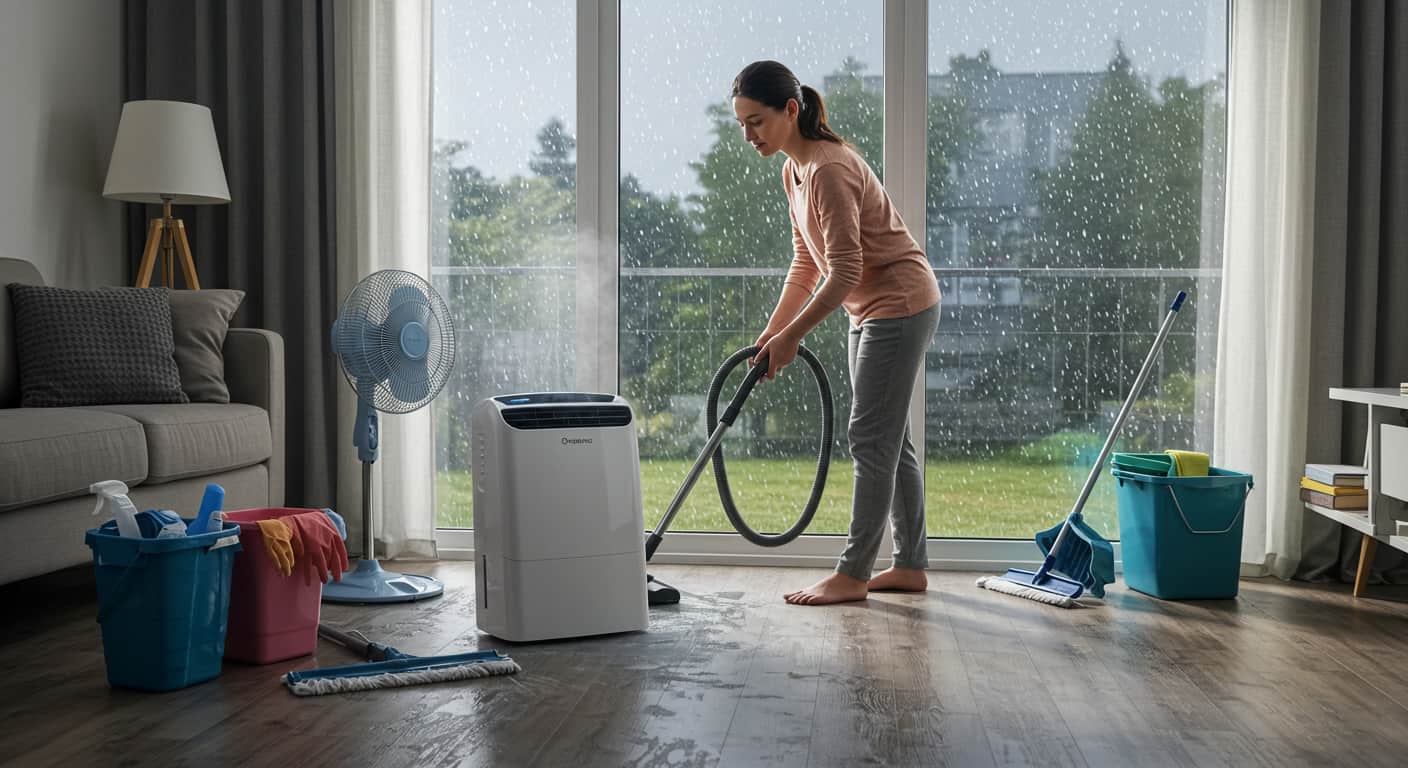 Làm sạch nhà cửa nhanh chóng và hiệu quả khi mưa to