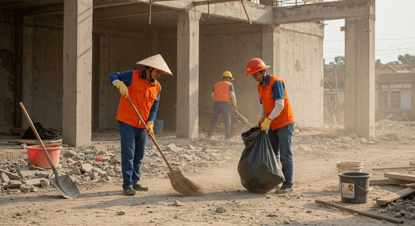 Vệ sinh công trường xây dựng tại Ninh Bình