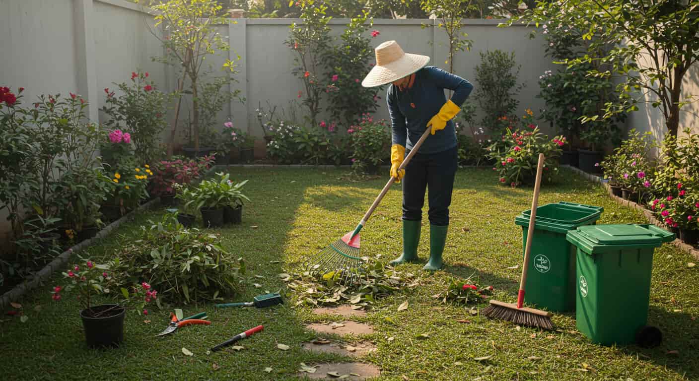 Những lưu ý khi tự vệ sinh sân vườn trước Tết