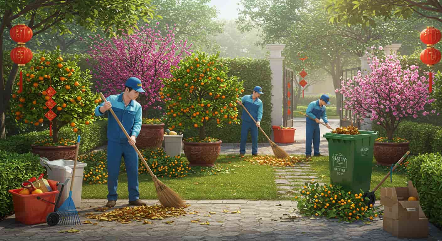 Tại sao nên chọn dịch vụ vệ sinh sân vườn trước Tết của Dọn nhà Ninh Bình?