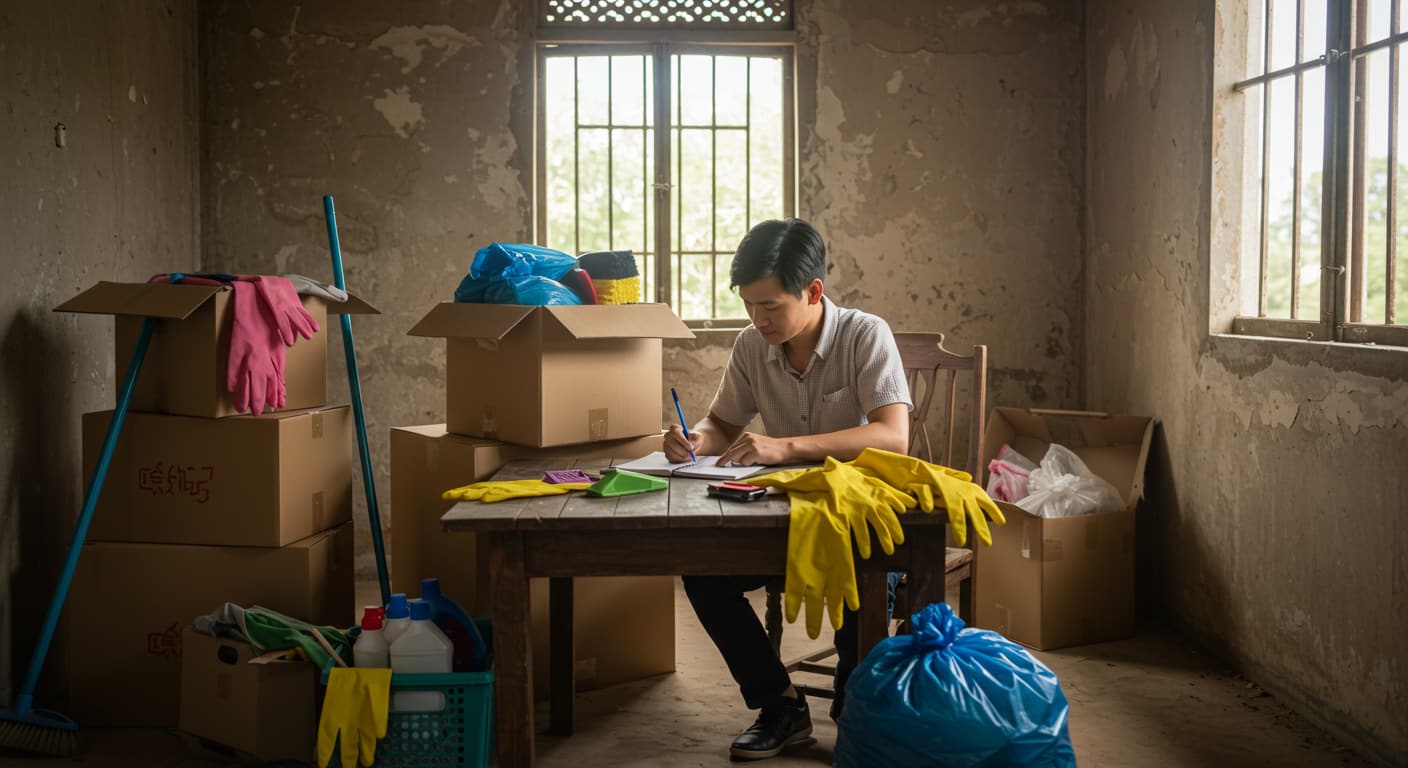 Lập kế hoạch chi tiết và chuẩn bị trước khi dọn dẹp nhà cũ