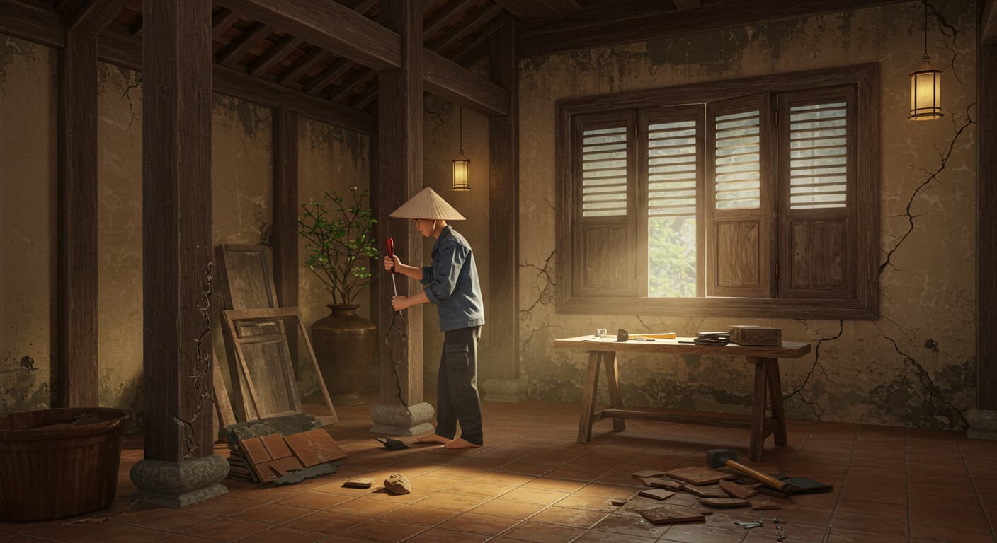 Kiểm tra, sửa chữa hư hỏng nhỏ sau khi dọn dẹp nhà cũ