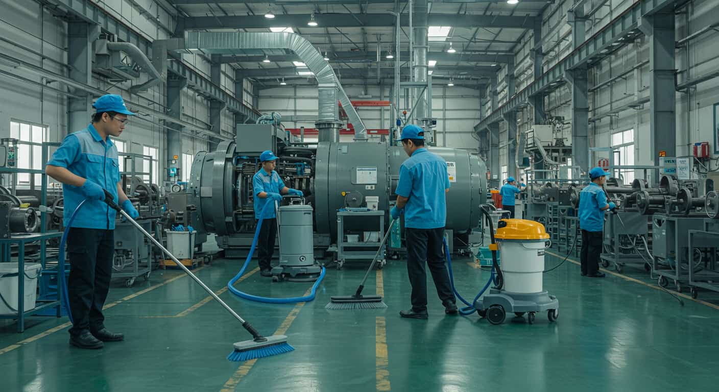 Đội ngũ và trang thiết bị vệ sinh công nghiệp hiện đại