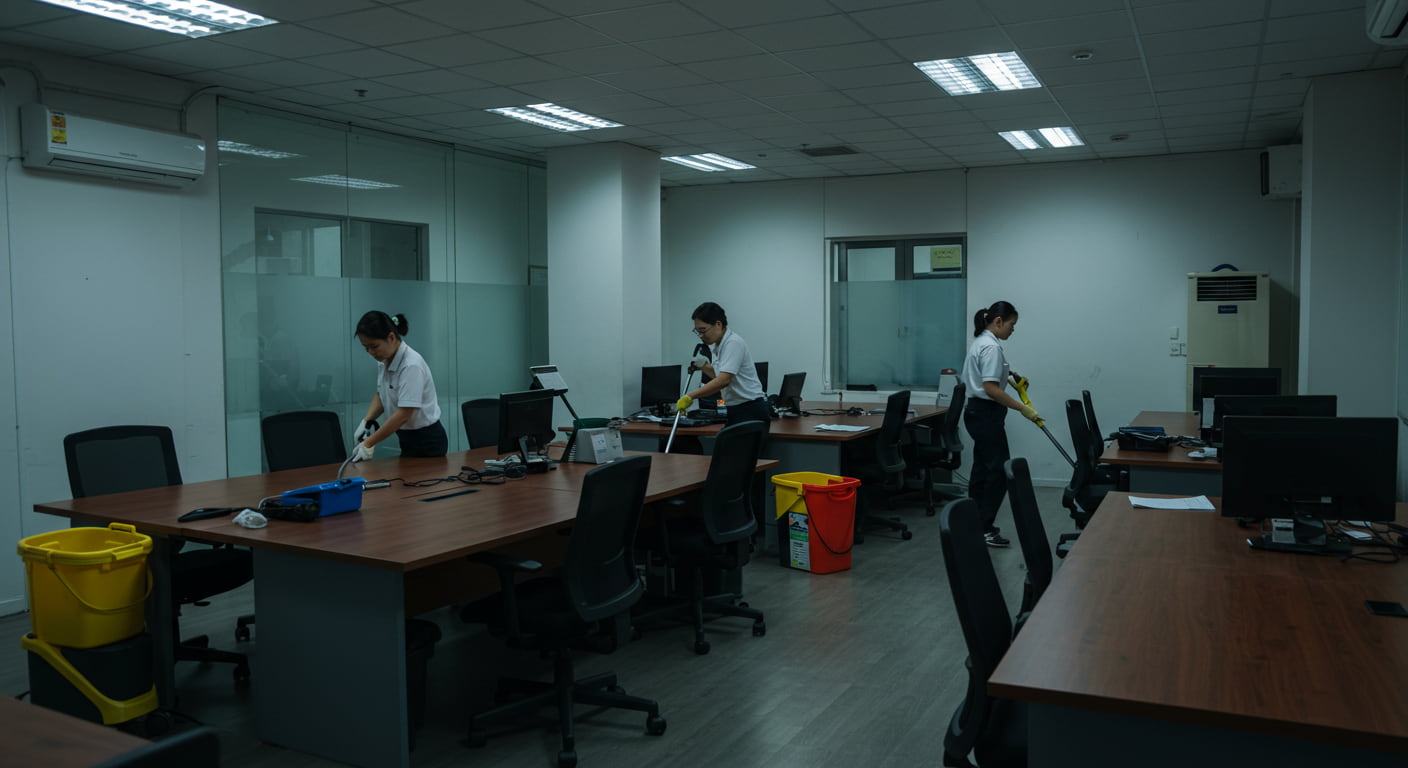 Thời gian làm việc linh hoạt đáp ứng nhu cầu vệ sinh văn phòng của bạn.