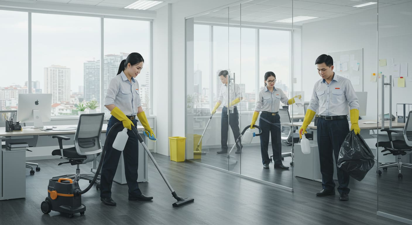 Dịch vụ dọn dẹp văn phòng chuyên nghiệp của Dọn nhà Ninh Bình: giải pháp tối ưu cho văn phòng hiện đại